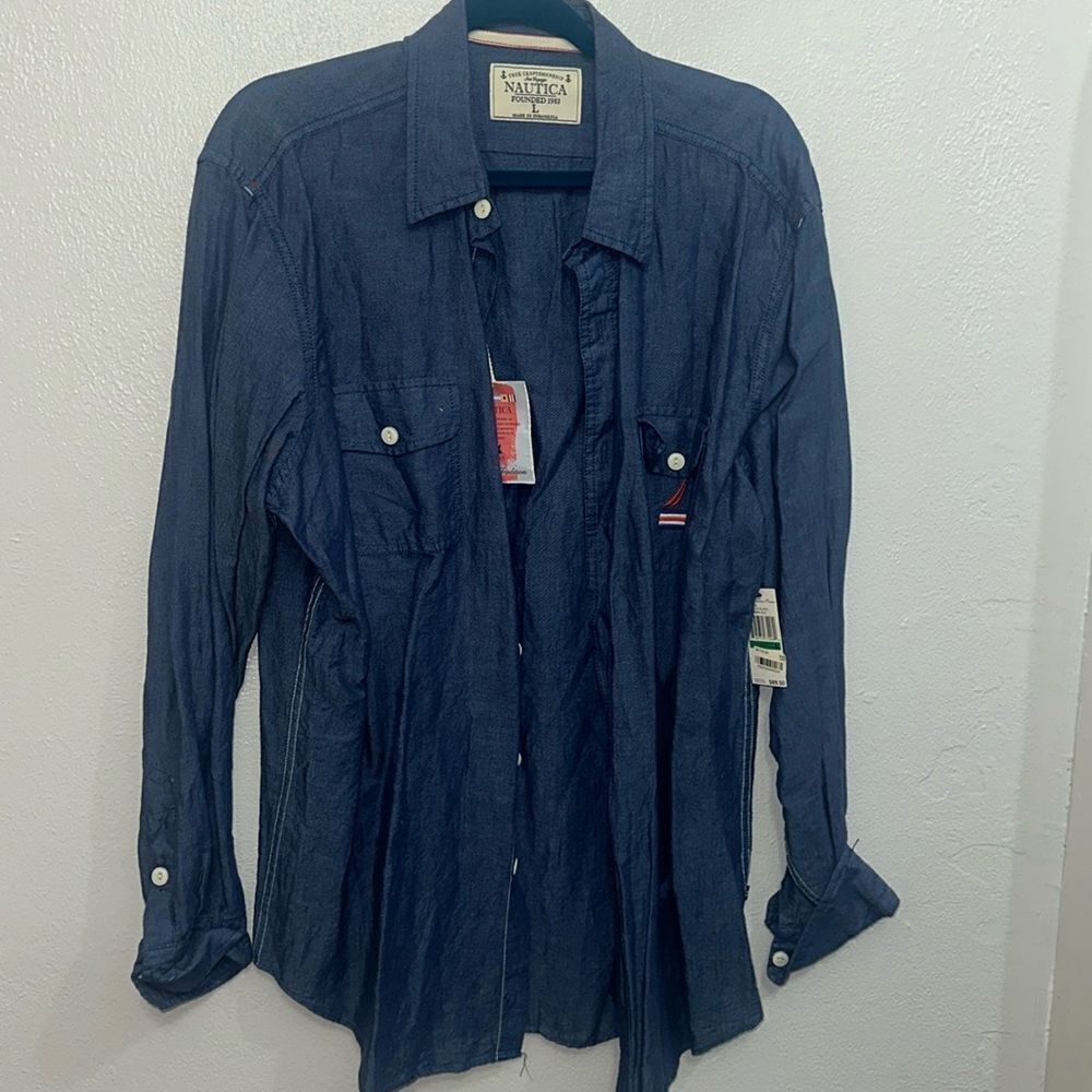 Nautica Light Jean Shirt Men’s size Large